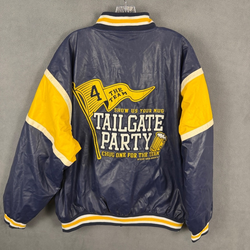 NEW with Flaws Mens XL Jacket Tailgate Party Steve & Barry's Vintage Varsity